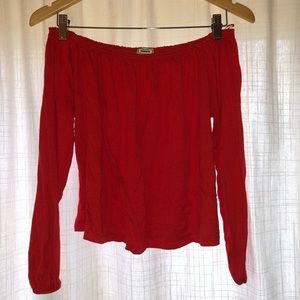 Red Off-the-shoulder Top